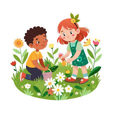 Between the flowers